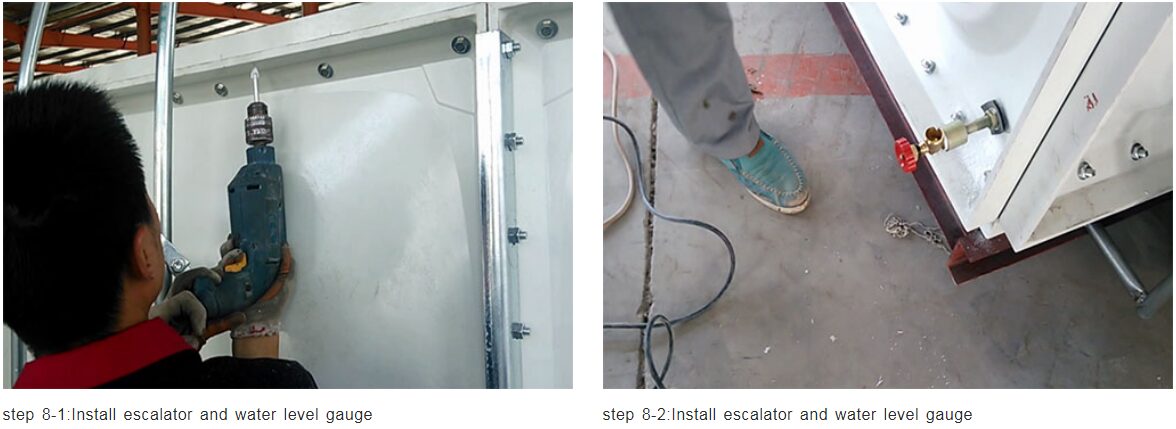  Install escalator and water level gauge