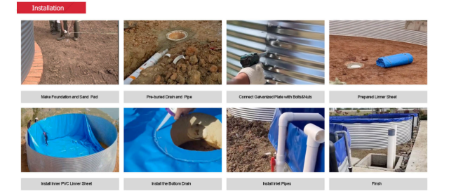 Steps to install a corrugated water tank
