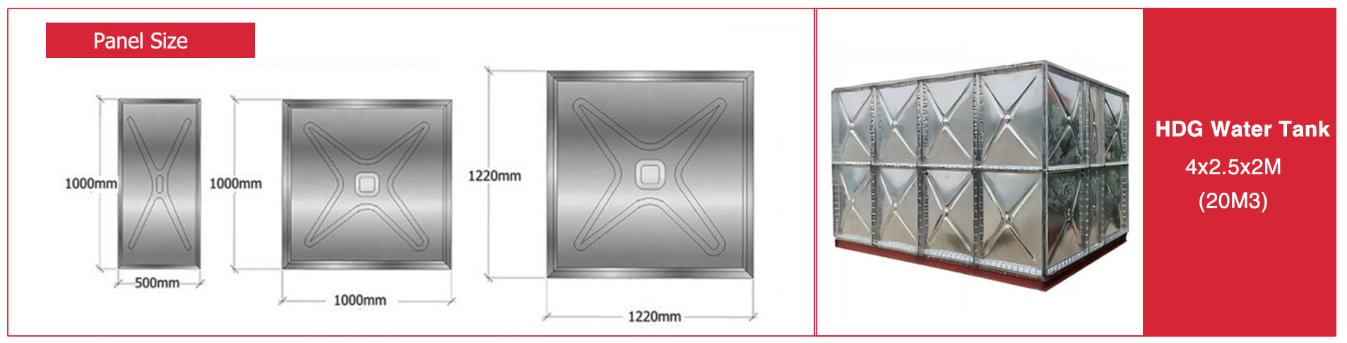 HDG Pressed Steel Water Tank Panel