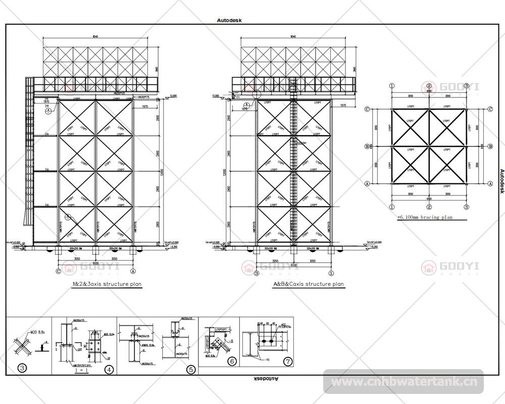 Steel Tower for Water Tank Drawing4 Steel Tower for Water Tank Drawing4
