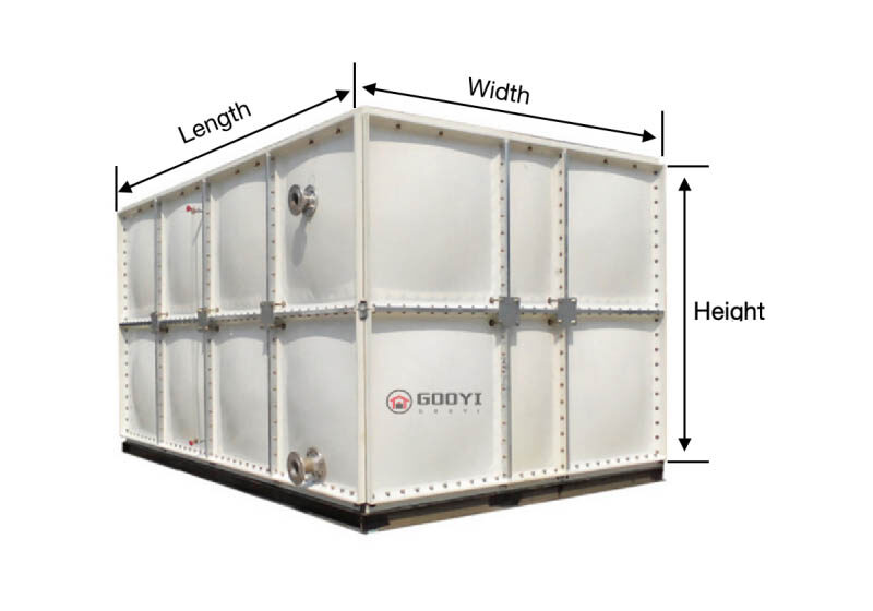 GRP FRP Water Tank Dimension