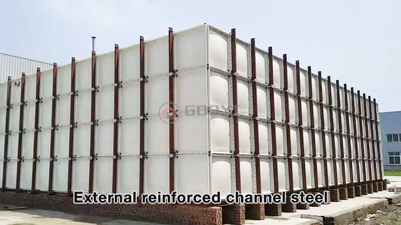 4m Painted external reinforced channel steel for GRP water tank