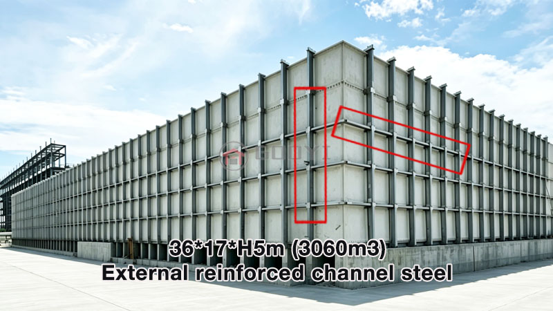 5m Galvanized external reinforced channel steel for Big size GRP water tank